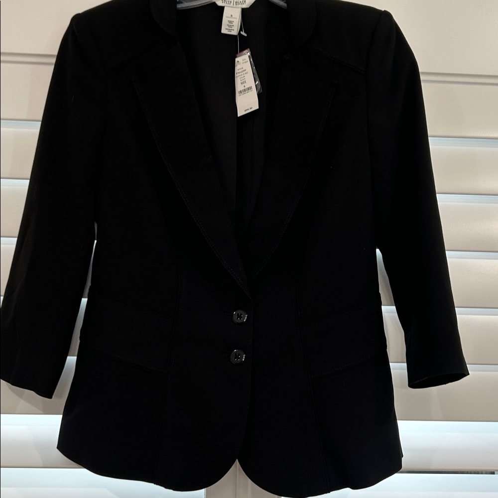 White House Black Market Black 3/4 Sleeve Blazer NWT